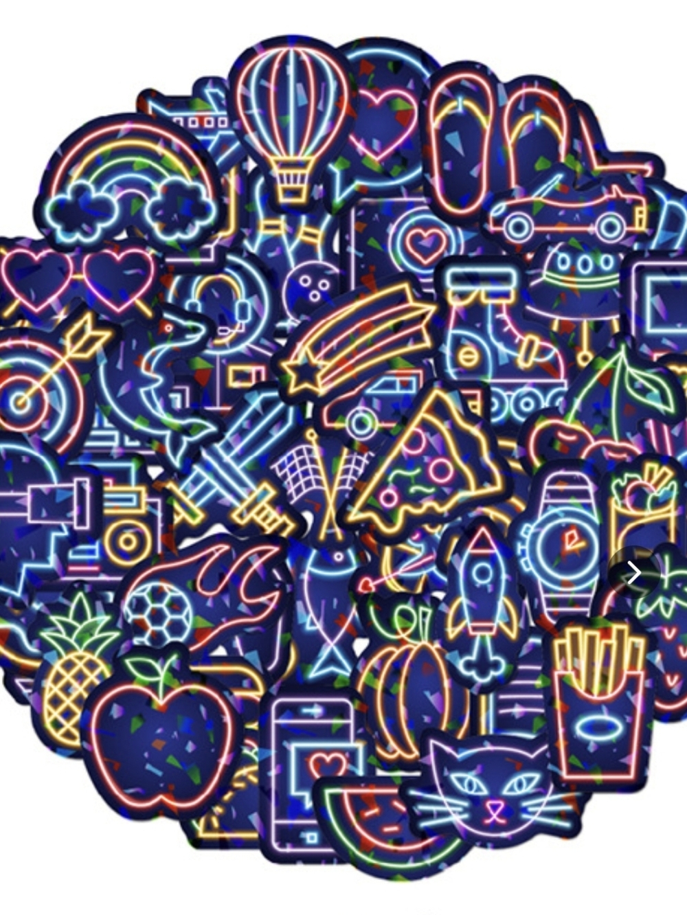 50 Pieces Holographic Vinyl Stickers